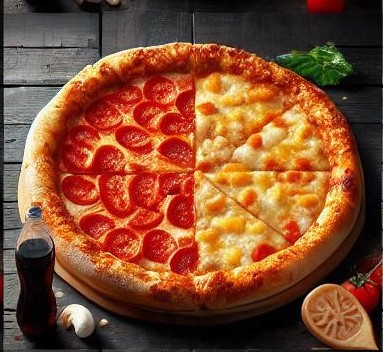 Pizza com coca-cola